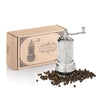 Black Pepper and Spice Grinder, Manual Pepper Mill with Handle - CRYSTALIA GLASS